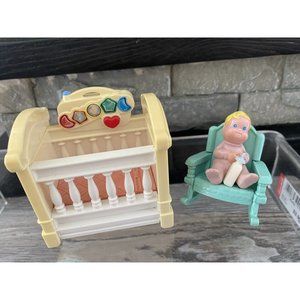 Fisher-Price Loving Family Dollhouse Nursery Crib Baby Girl Bottle Rocking Chair